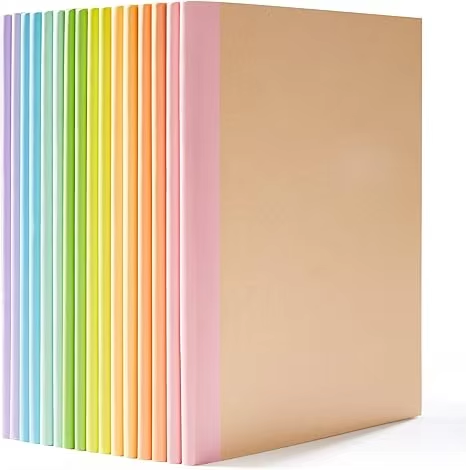 Wholesale Custom Kraft Cover Composition Notebook Rainbow Spine