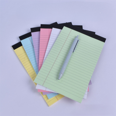 Stationery Factory Cheap 6 Colors 80gsm Paper 5*8 Inches 30 Sheets Ruled Line with Margin Writing Note Memo Legal Pad