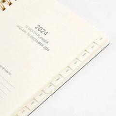 English 365 Days Coil Calendar Book 2024 Notebook Student Planner Colorful Business Agenda Book