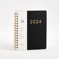 English 365 Days Coil Calendar Book 2024 Notebook Student Planner Colorful Business Agenda Book