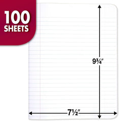 Custom Printing Coated Cover Stitched Spine 200 Pages Wide Ruled Composition Book School Exercise Notebook