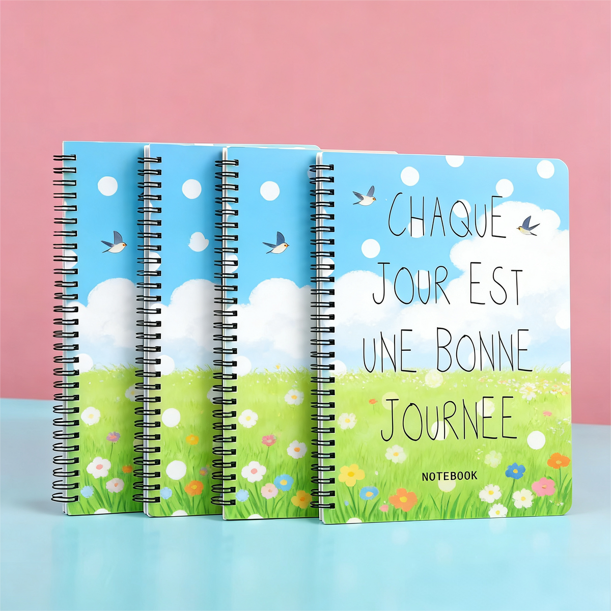School Office Supplies A4 A5 A6 B5 Custom Printing 80 Pages PP Top Spiral Blank Square Line Notebook Journal Diary Notepad