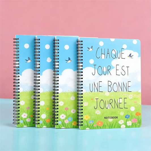 School Office Supplies A4 A5 A6 B5 Custom Printing 80 Pages PP Top Spiral Blank Square Line Notebook Journal Diary Notepad