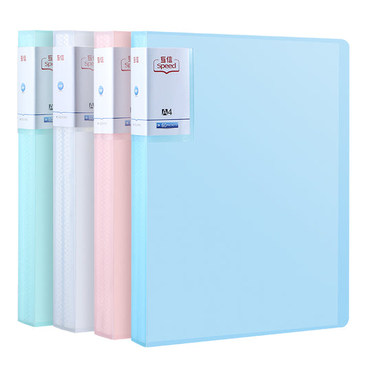 Multi Color PP File Folder 20/40/60/80/100 Leaves Clear Sheet Protector