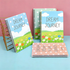 School Office Supplies A4 A5 A6 B5 Custom Printing 80 Pages PP Top Spiral Blank Square Line Notebook Journal Diary Notepad