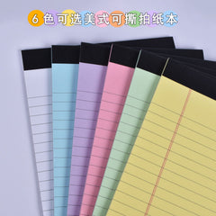 Stationery Factory Cheap 6 Colors 80gsm Paper 5*8 Inches 30 Sheets Ruled Line with Margin Writing Note Memo Legal Pad