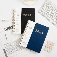 English 365 Days Coil Calendar Book 2024 Notebook Student Planner Colorful Business Agenda Book