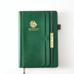 2024 New English Agenda Planner Imitation Leather 18 Months 2024 Planner Efficiency Manual Calendar Notebook