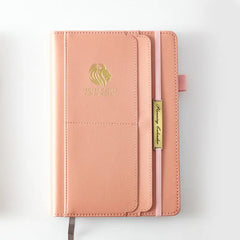 2024 New English Agenda Planner Imitation Leather 18 Months 2024 Planner Efficiency Manual Calendar Notebook